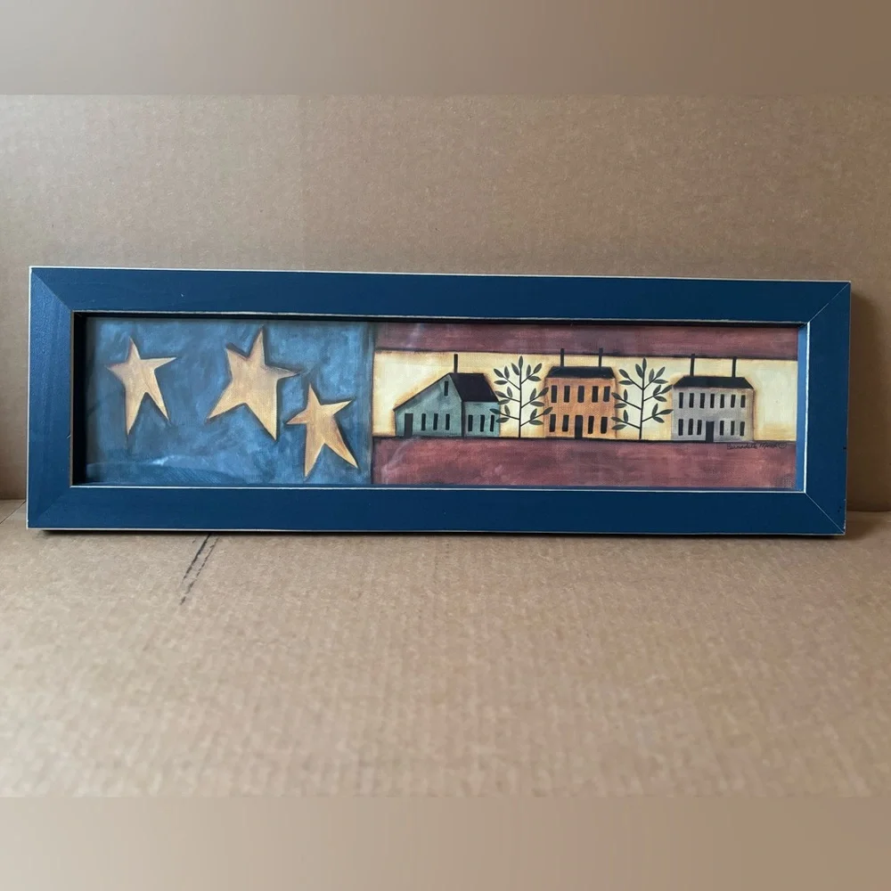 (4) Vintage Primitive Art Wall Pieces - Picture 5 of 5